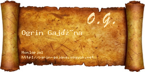 Ogrin Gajána névjegykártya